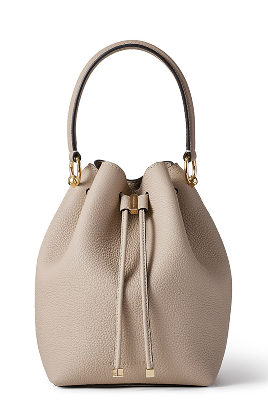 BONAVENTURA アンジェリカ バケットバッグ シュリンクレザー (グレージュ, F) ボナベンチュラ ELLE SHOP