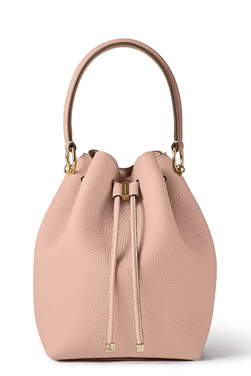 BONAVENTURA アンジェリカ バケットバッグ シュリンクレザー (アーモンドピンク, F) ボナベンチュラ ELLE SHOP