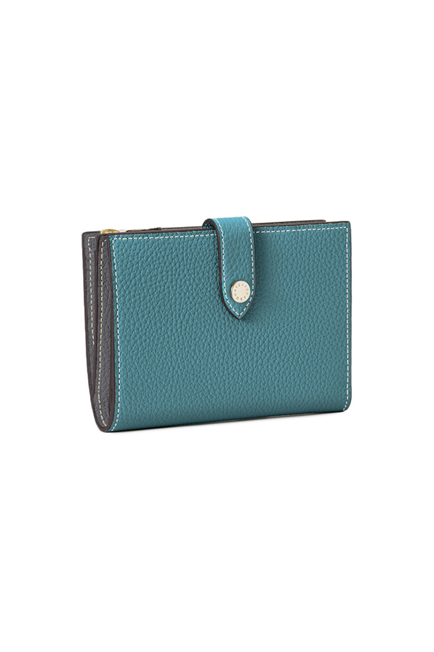 ボナベンチュラ/BONAVENTURAの【UNISEX】ベルテッド マルチ ウォレット シュリンクレザー (ミディアム)(ブルーシアン×チャコールグレー/BWAT31R-GGCP)