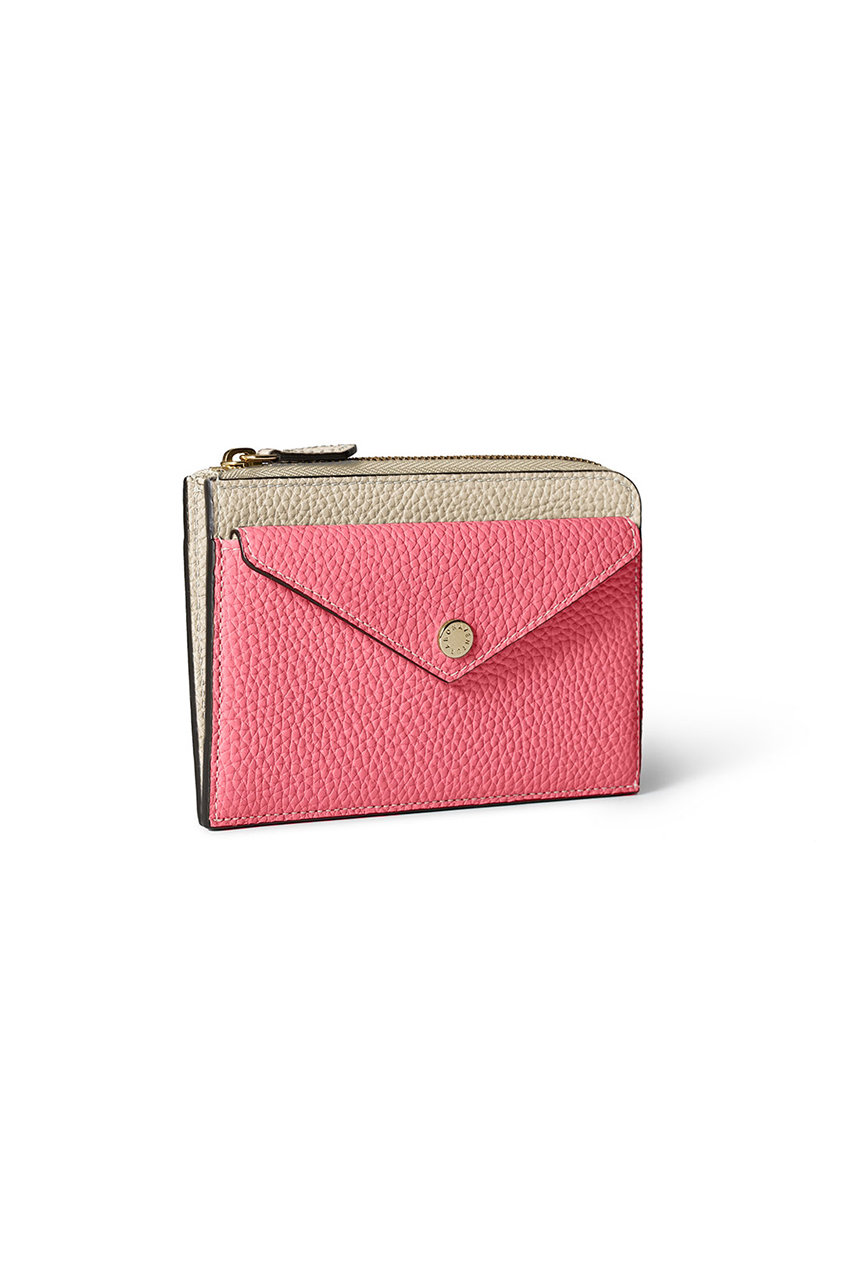 【UNISEX】【鏡リュウジ監修 BONAVENTURA × 25ans】エンベロープ ミニジップ ウォレット シュリンクレザー 