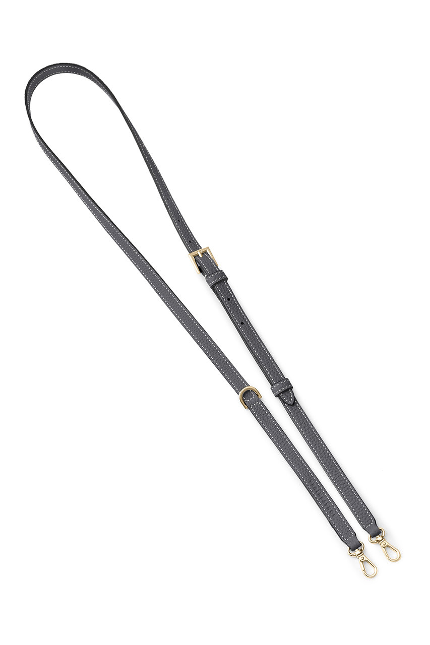 ボナベンチュラ/BONAVENTURAのDリング付き アジャスタブル ショルダー ストラップ シュリンクレザー (ゴールド)(チャコールグレー/BSRT9GET-WPIB)