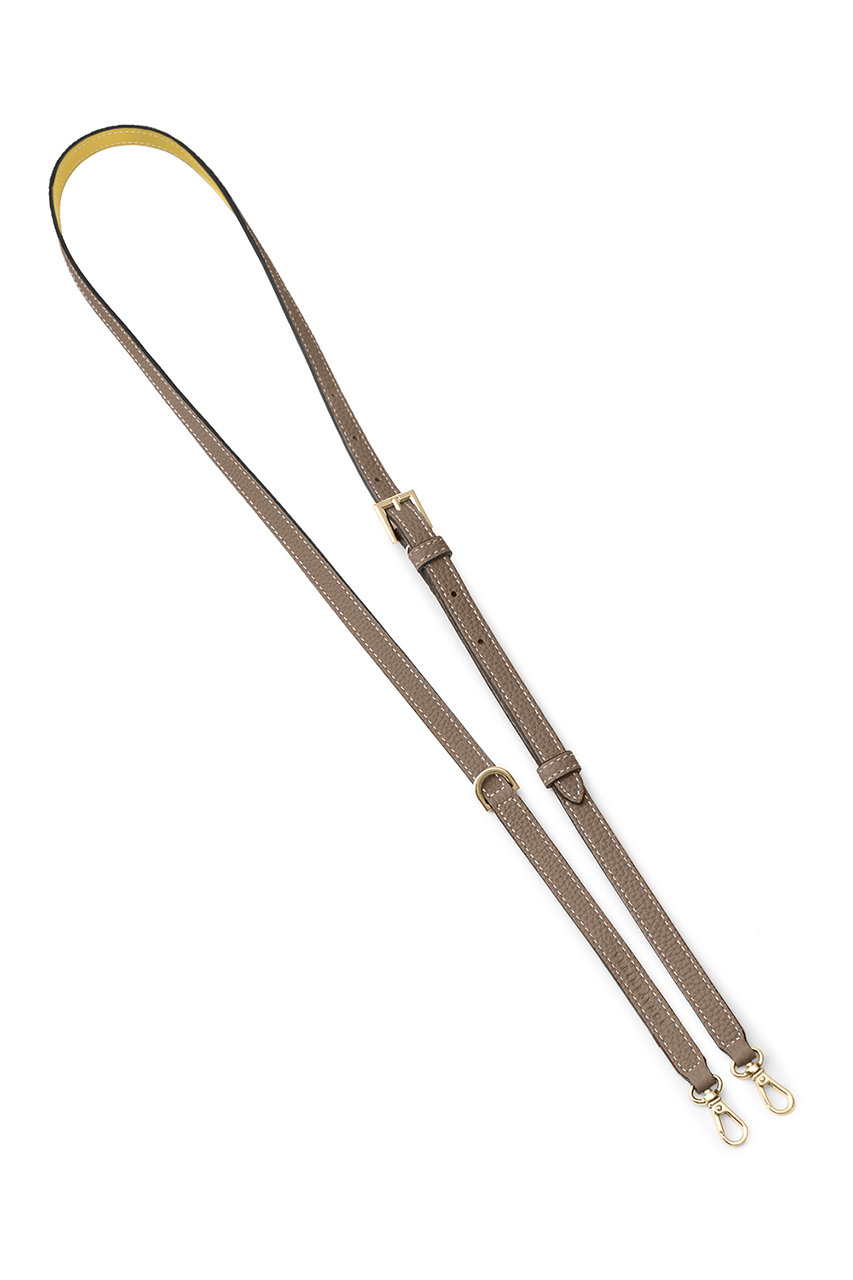 ボナベンチュラ/BONAVENTURAのDリング付き アジャスタブル ショルダー ストラップ シュリンクレザー (ゴールド)(エトープ×イエロー/BSRT9GET-WPIB)