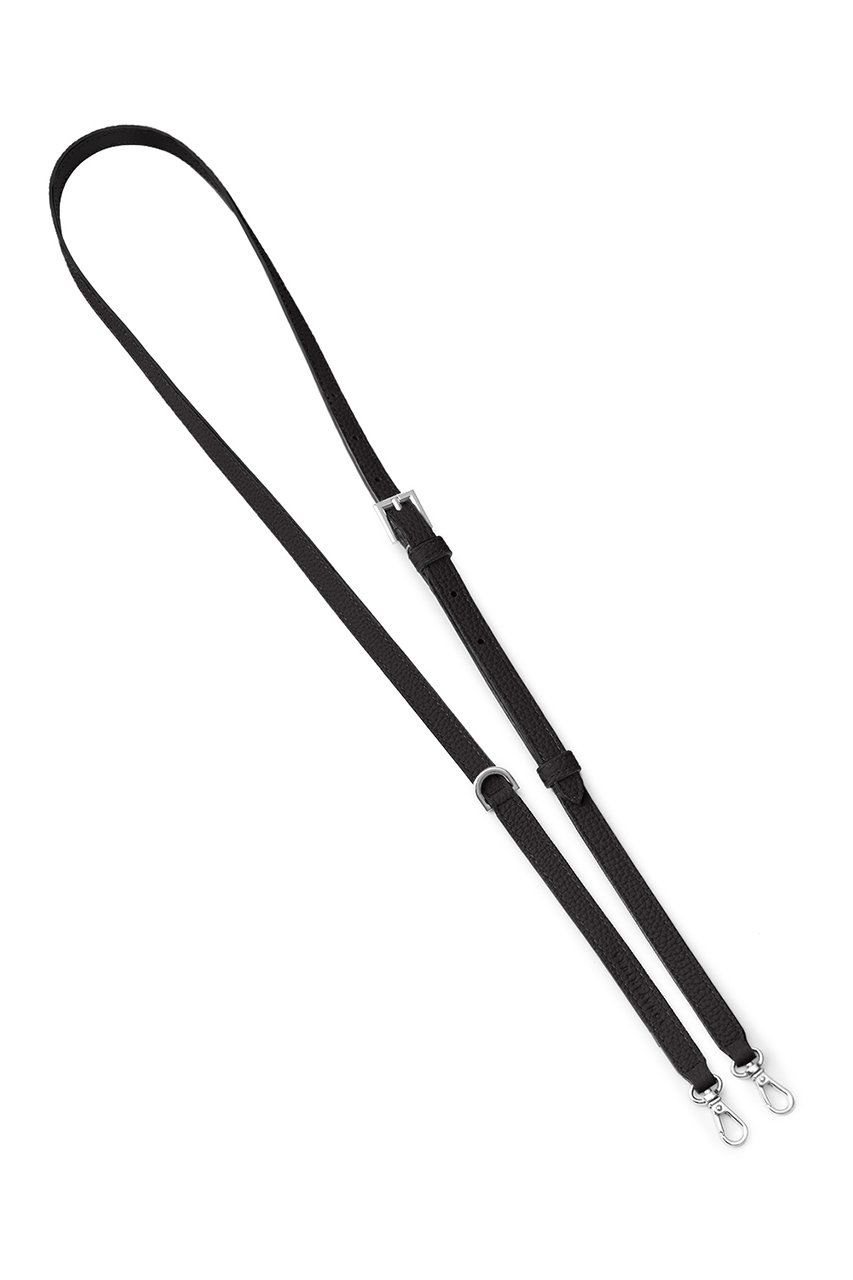 ボナベンチュラ/BONAVENTURAのDリング付き アジャスタブル ショルダー ストラップ シュリンクレザー (シルバー)(ブラック/BSRT9-GGBP)