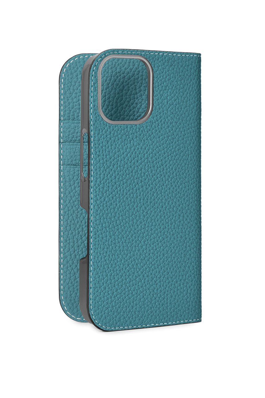 ボナベンチュラ/BONAVENTURAのiPhone17 ダイアリーケース シュリンクレザー(ブルーシアン/BODT17P-ET)