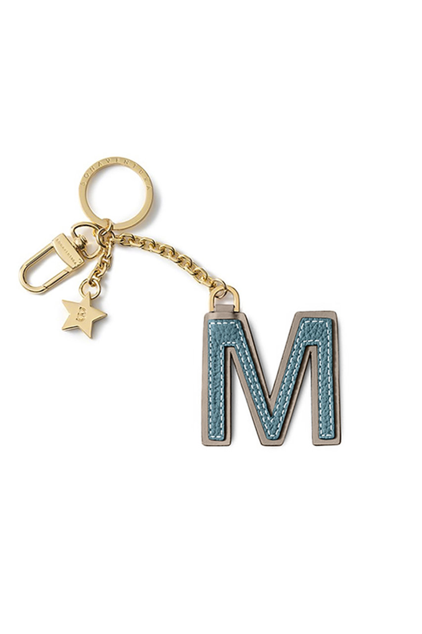 ボナベンチュラ/BONAVENTURAのイニシャルチャーム キーホルダー (M)(シアン×グレージュ/BKHT4M-YEET)