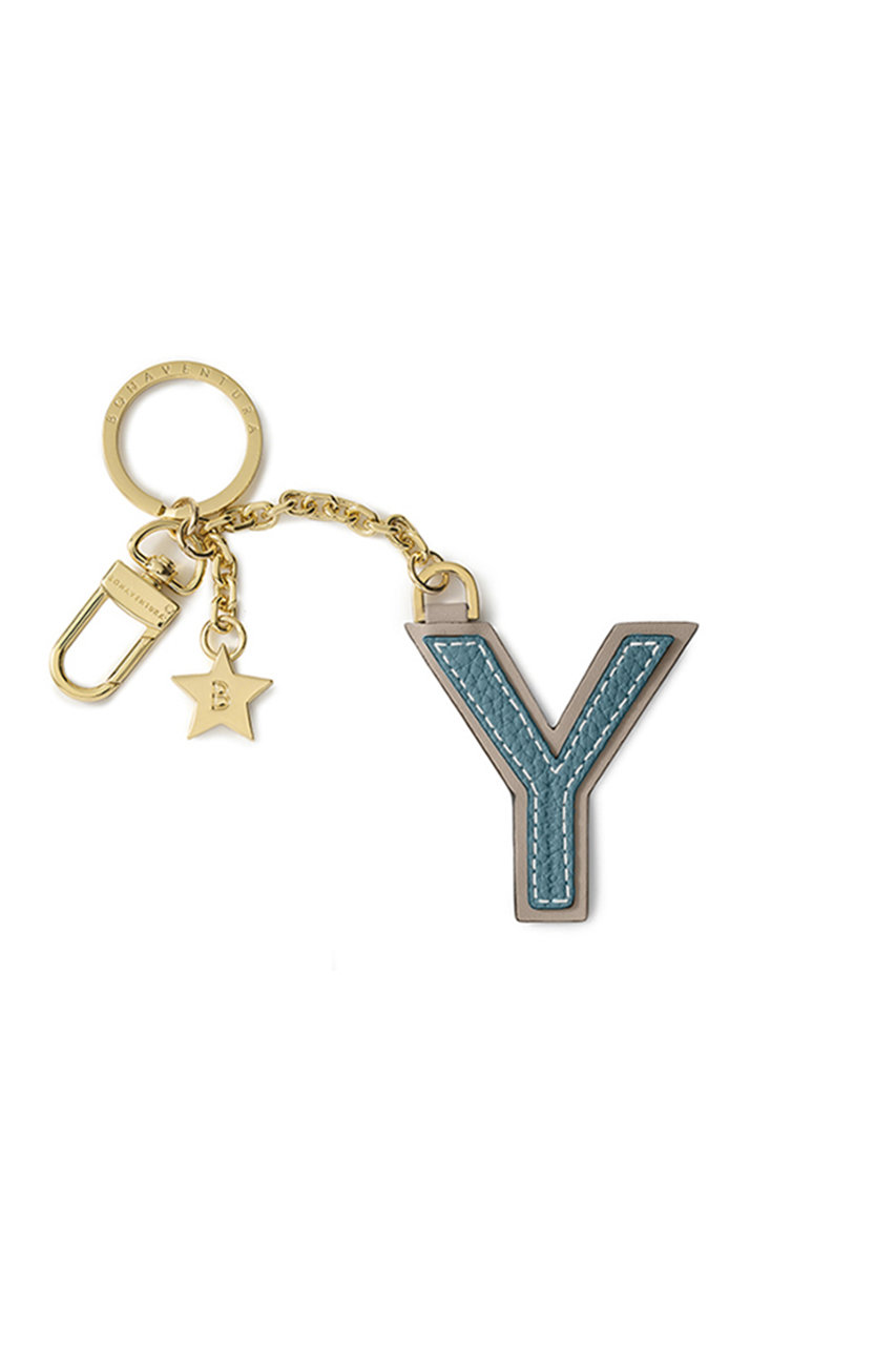 ボナベンチュラ/BONAVENTURAのイニシャルチャーム キーホルダー (Y)(シアン×グレージュ/BKHT4Y-YEET)