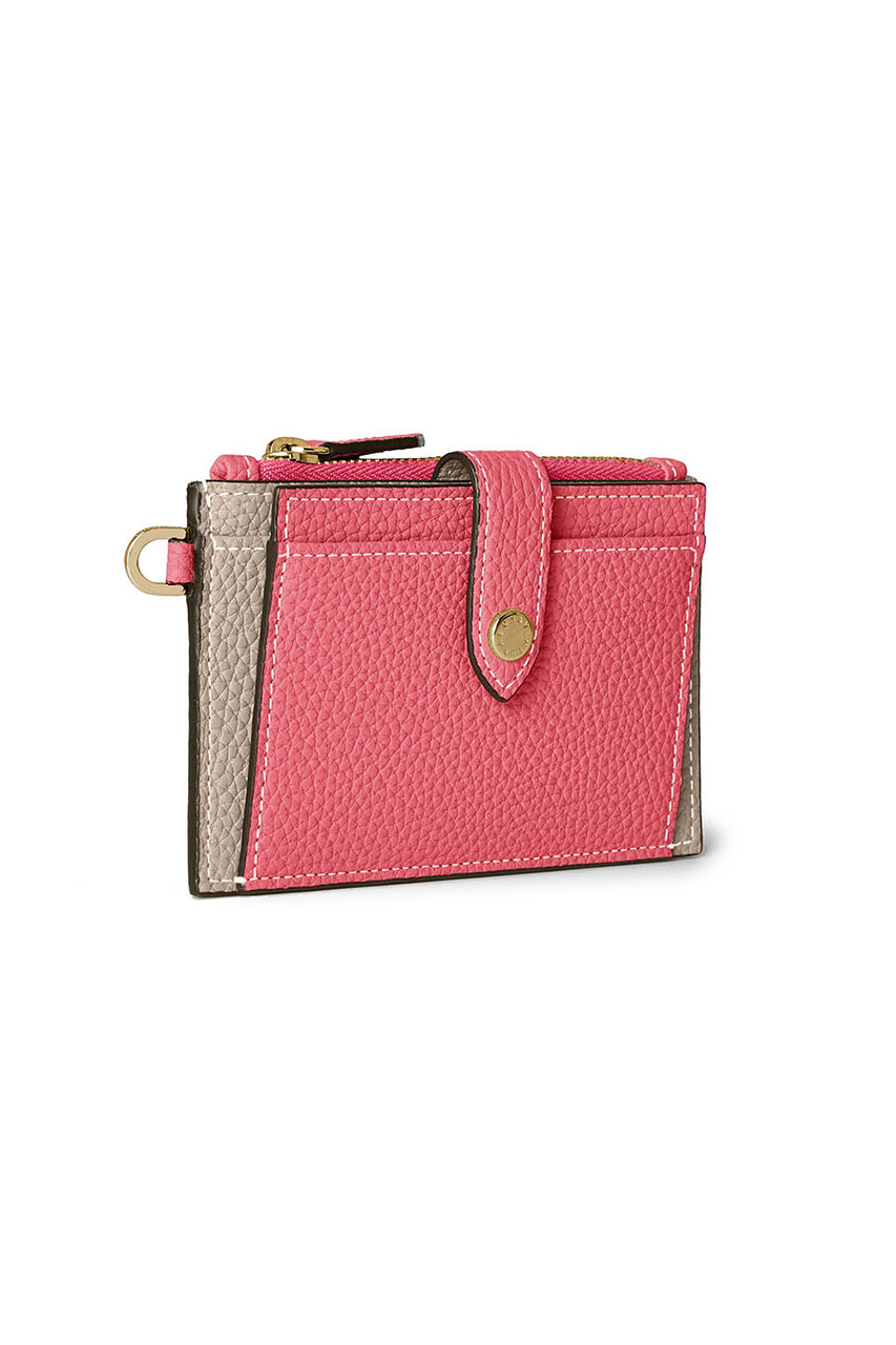 ボナベンチュラ/BONAVENTURAのベルテッド フラップ付きカードケース シュリンクレザー(アザレ×グレージュ/BWAT55-YEGG)