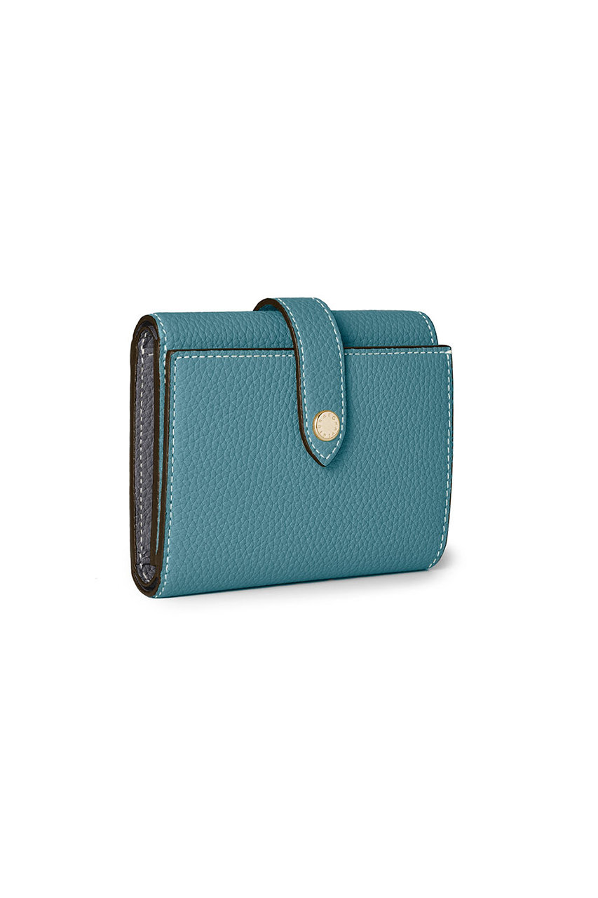 ボナベンチュラ/BONAVENTURAのベルテッド トリフォールド ウォレット シュリンクレザー(ブルーシアン×チャコールグレー/BWAT57-YEGG)