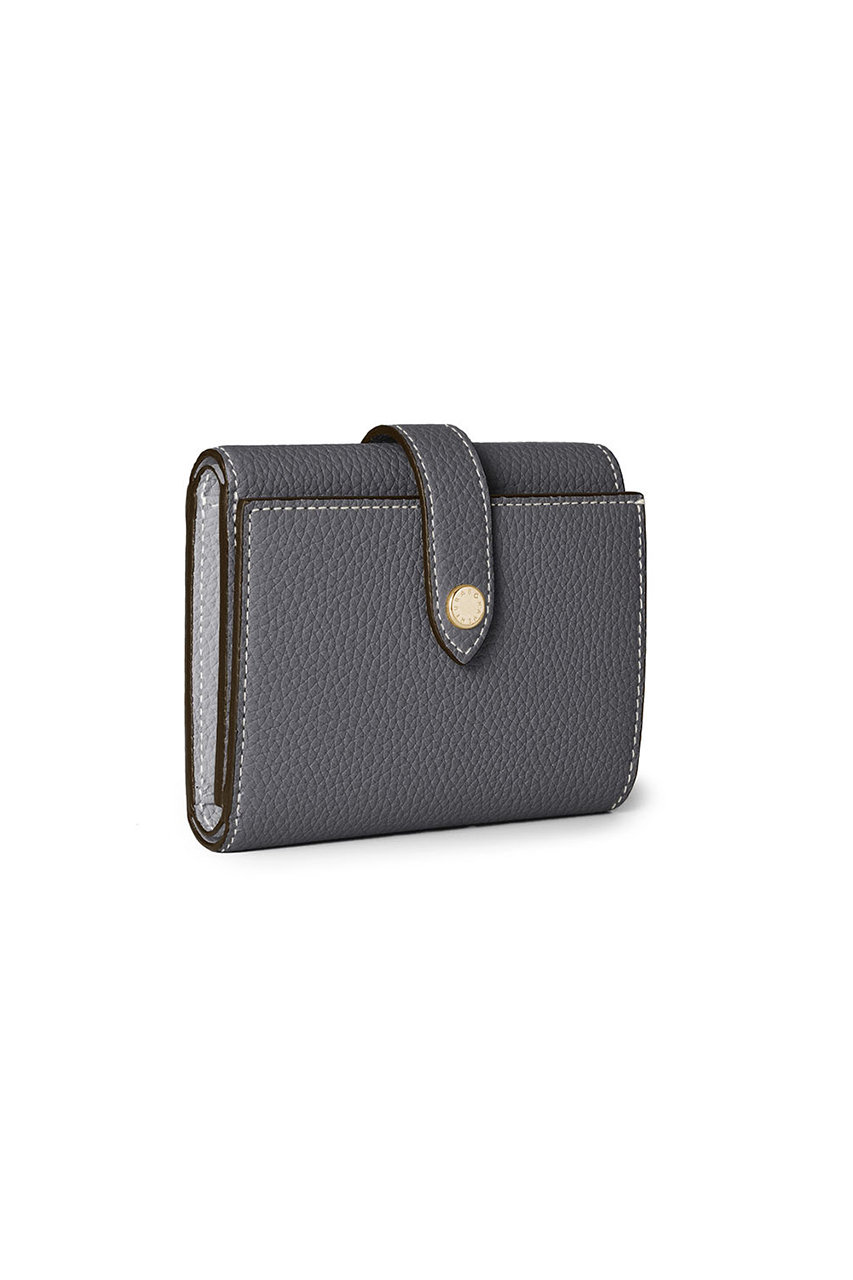 ボナベンチュラ/BONAVENTURAのベルテッド トリフォールド ウォレット シュリンクレザー(チャコール×トゥルーグレー/BWAT57-YEGG)