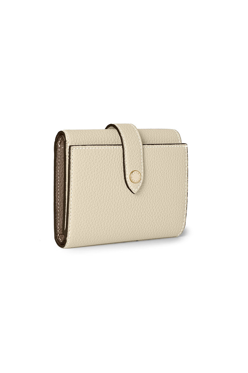 ボナベンチュラ/BONAVENTURAのベルテッド トリフォールド ウォレット シュリンクレザー(アイボリー×エトープ/BWAT57-YEGG)