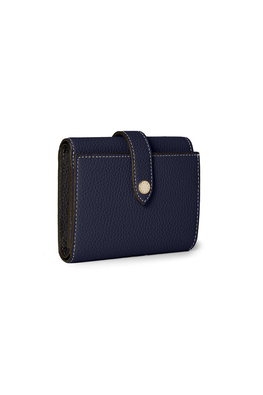 ボナベンチュラ/BONAVENTURAのベルテッド トリフォールド ウォレット シュリンクレザー(ネイビー×ブラック/BWAT57-YEGG)