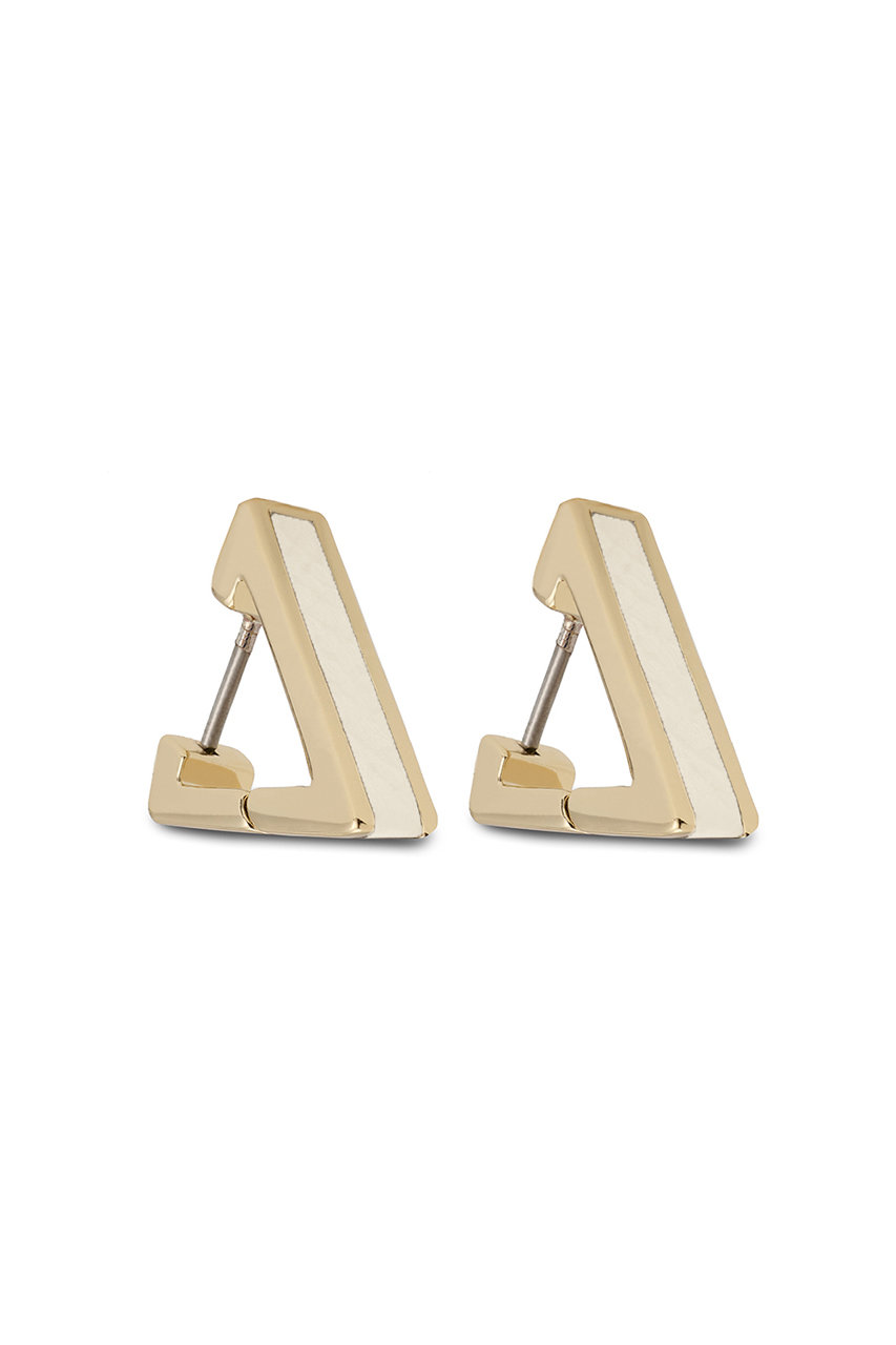 ボナベンチュラ/BONAVENTURAのピアス ゴールド (トライアングル)(ホワイト/BJER2-BK)