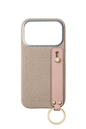 ボナベンチュラ/BONAVENTURAのiPhone 18 Pro ハンドル付き バックカバーケース シュリンクレザー (ゴールド)
