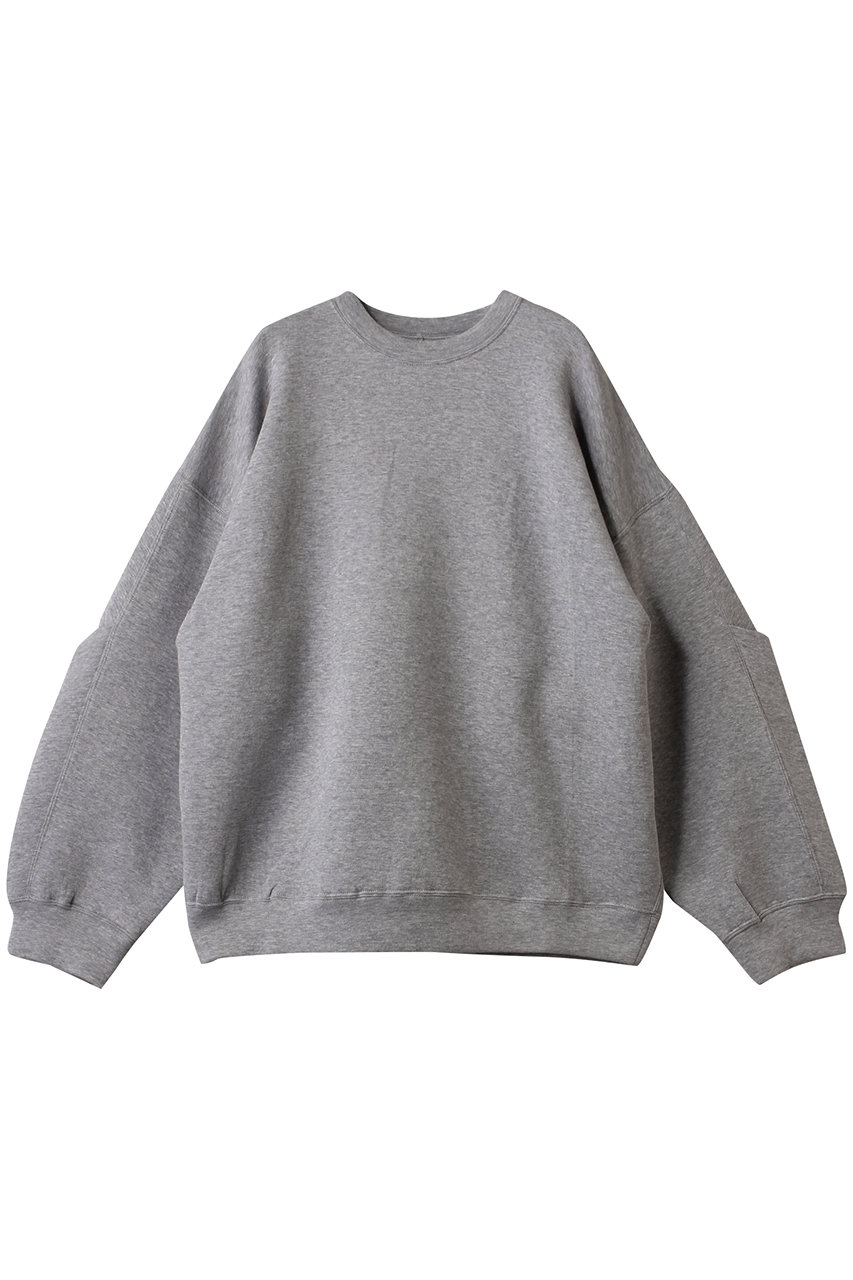 【MEN】COTTON DOUBLE KNIT TUCKED CREW NECK LS