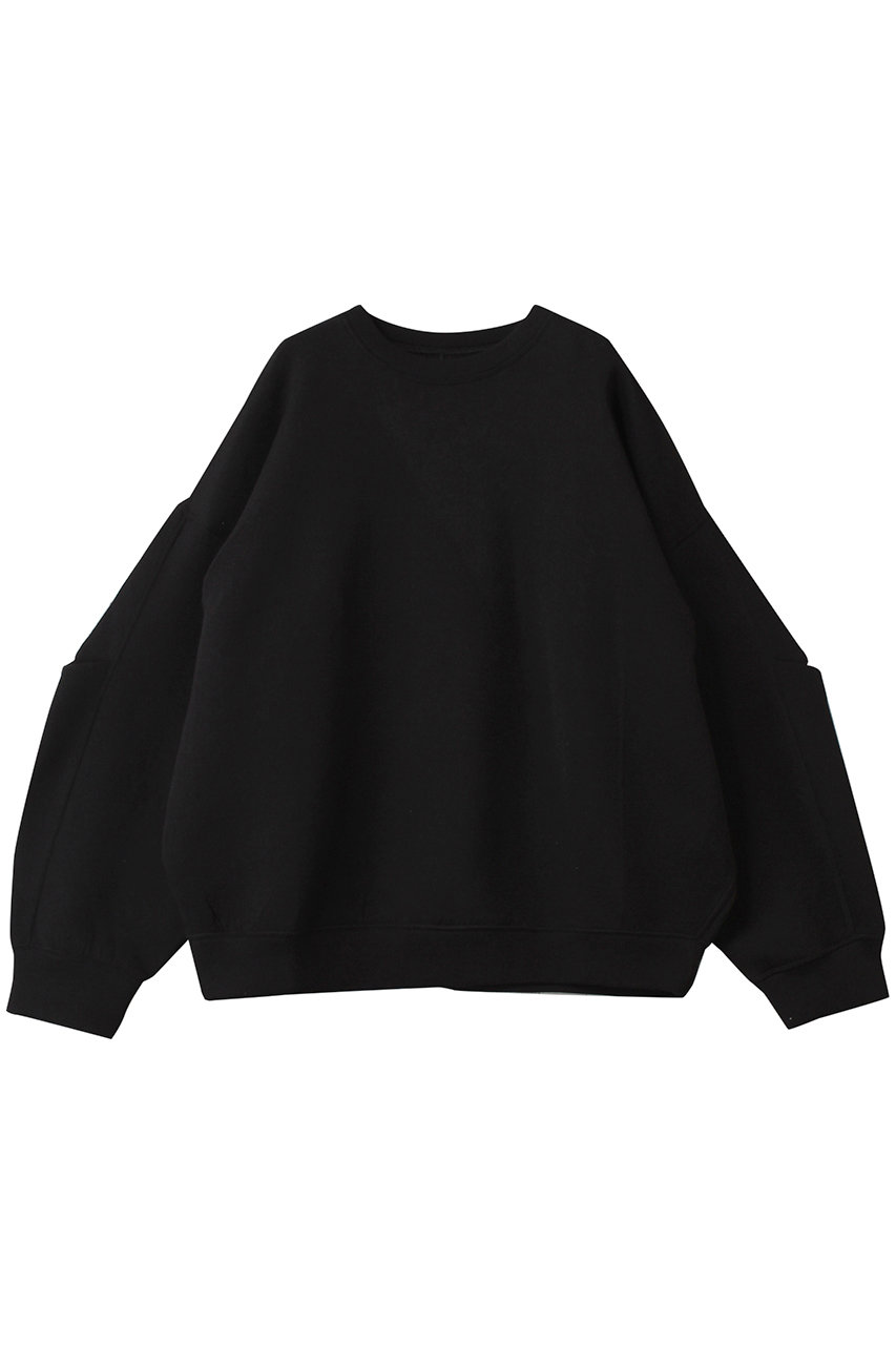 【MEN】COTTON DOUBLE KNIT TUCKED CREW NECK LS