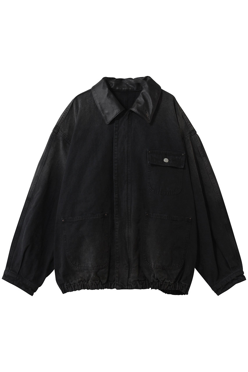 シュタイン/sssteinの【UNISEX】SULFUR DYED OXFORD VINTAGE JACKET(ブラック/ST.1387)