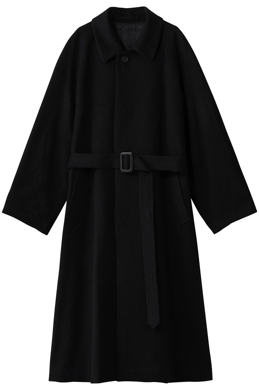ssstein 【UNISEX】WOOL CASHMERE RAGLAN SLEEVE BALMACAAN COAT (ブラック, S) シュタイン ELLE SHOP