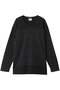 【MEN】BASQUIATO ボーダーロングスリーブTシャツ ベリーテイジ/VERYTAGE ブラック