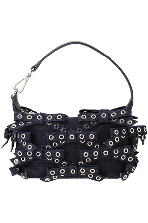 ガニー/GANNIのButterfly Small Pouch Bow Eyelet Denim バッグ(120600/120601)