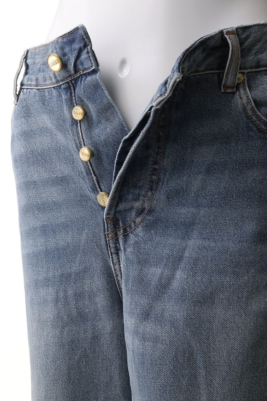 【関税込み】GANNI ブルー シューレース デニム ミュール 関税込み】GANNI ブルー シューレース デニム ミュール (Ganni