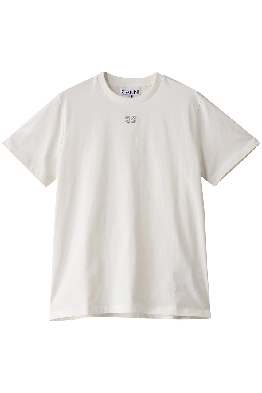 ガニー/GANNIのBasic Jersey ラインストーン リラックスTシャツ(ホワイト/T3953)