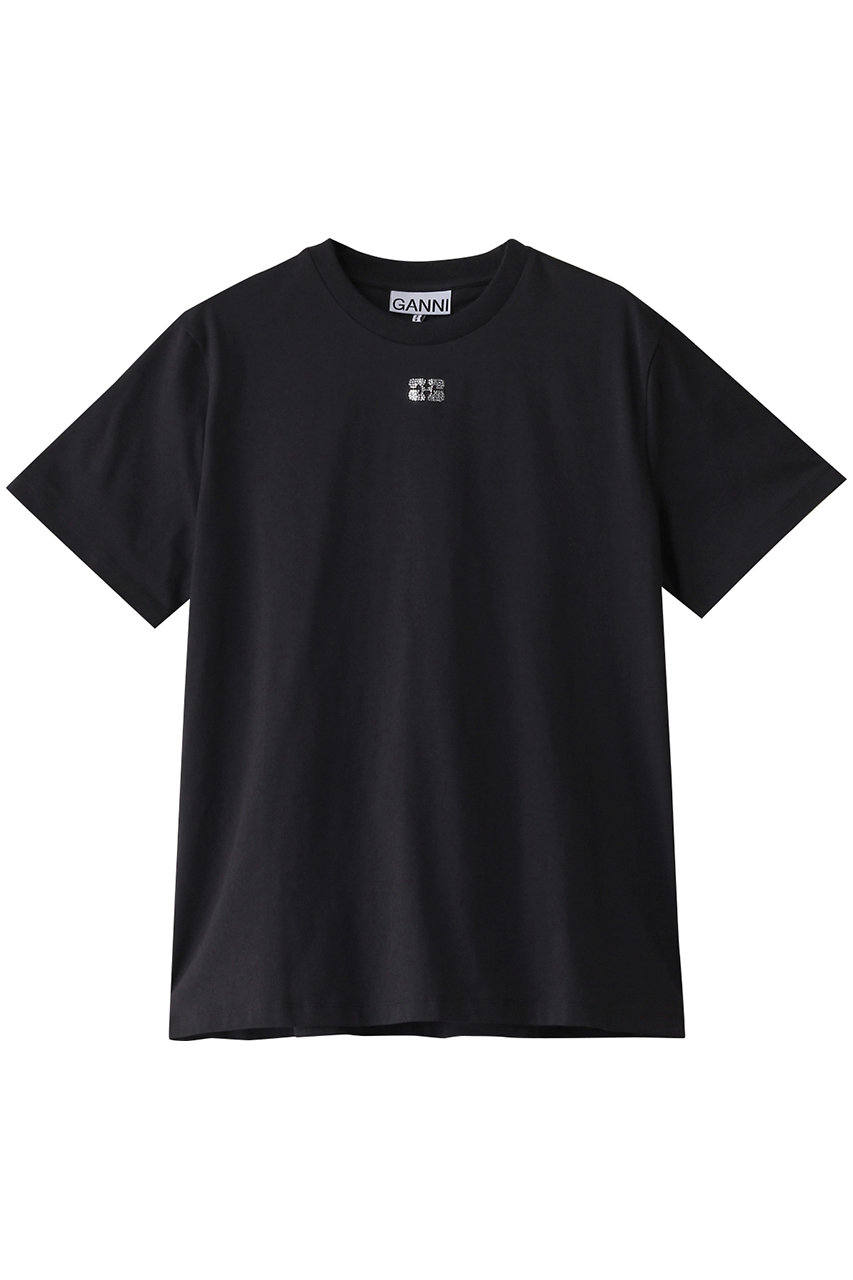 ガニー/GANNIのBasic Jersey ラインストーン リラックスTシャツ(ブラック/T3953)