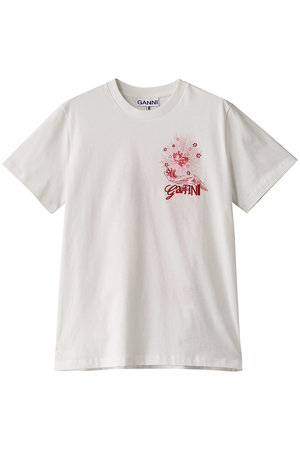 GANNI ホワイト Tシャツ 赤いグラフィック GANNI ホワイト Tシャツ 赤いグラフィック - メルカリ