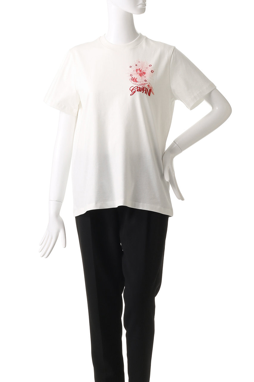 GANNI(ガニー)｜Basic Jersey Celestial Poster Relaxed T-shirt