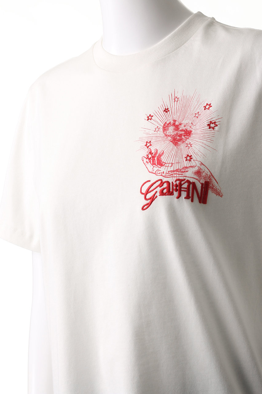 GANNI(ガニー)｜Basic Jersey Celestial Poster Relaxed T-shirt