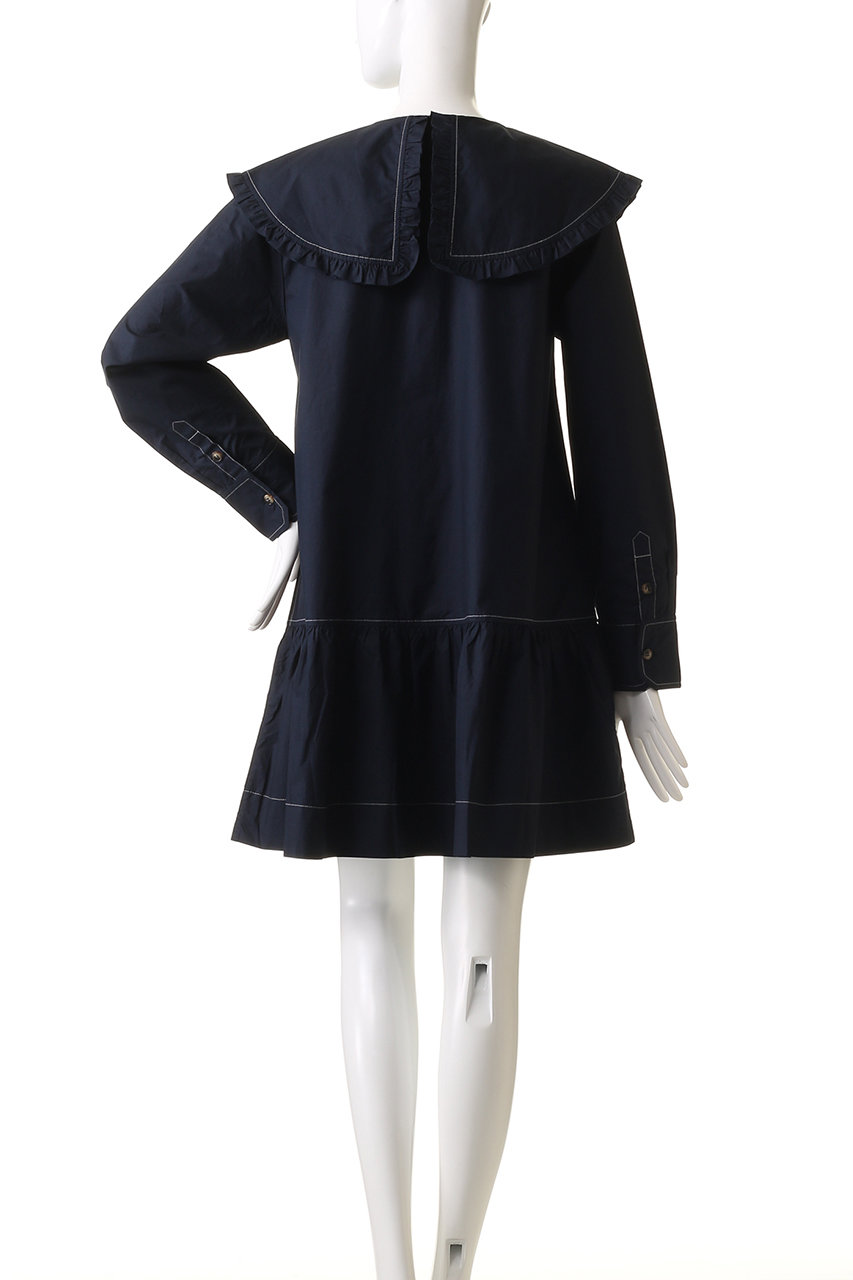 Ganni/ガニー ポプリンビッグカラーミニシャツドレス GANNI(ガニー)｜Cotton Poplin Big Collar ミニ シャツドレス