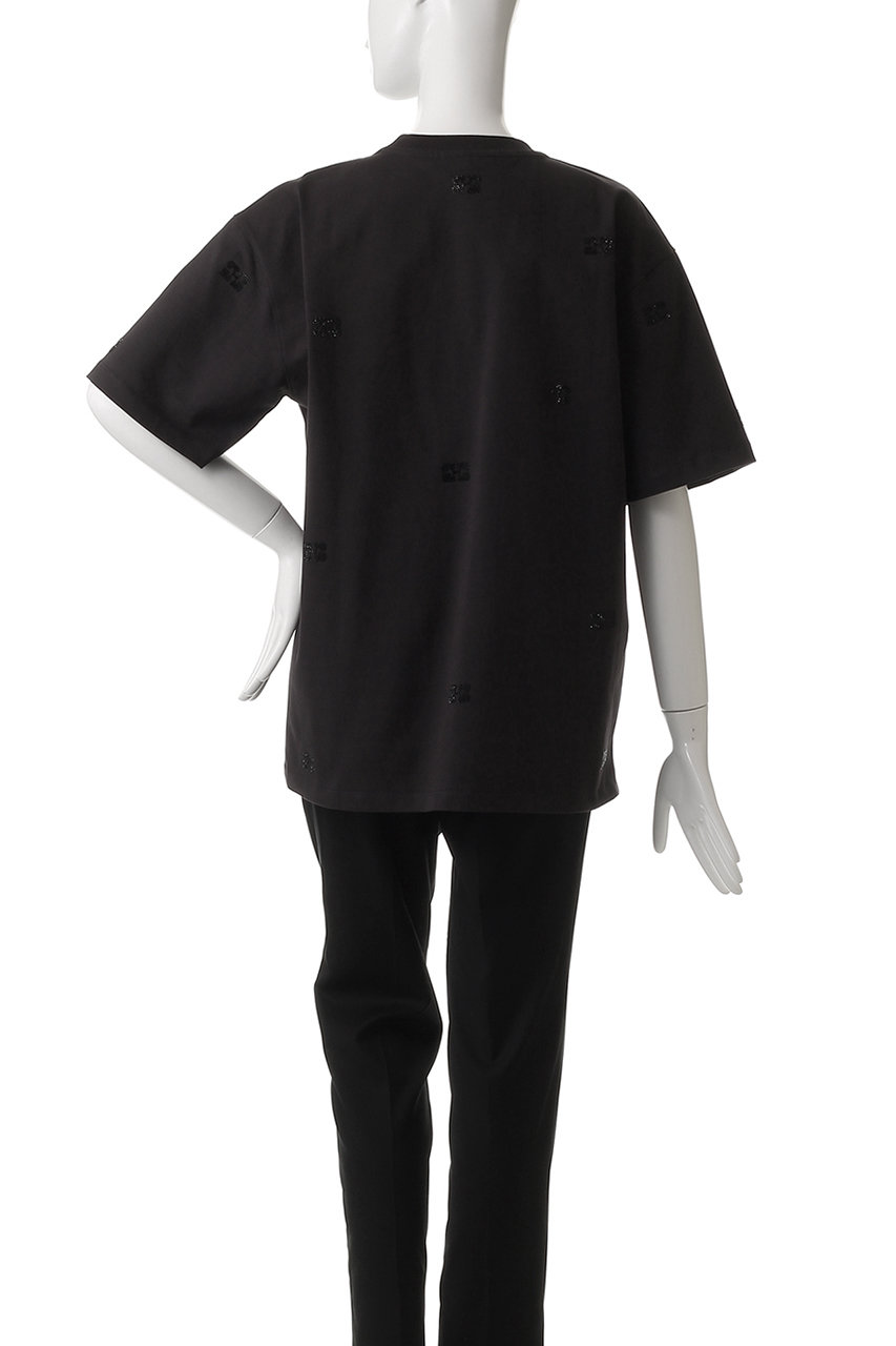 GANNI ガニー ブラック ロングスリーブ Tシャツ GANNI ガニー カットソー Soft Cotton Rib Long Sleeve T-Shirt