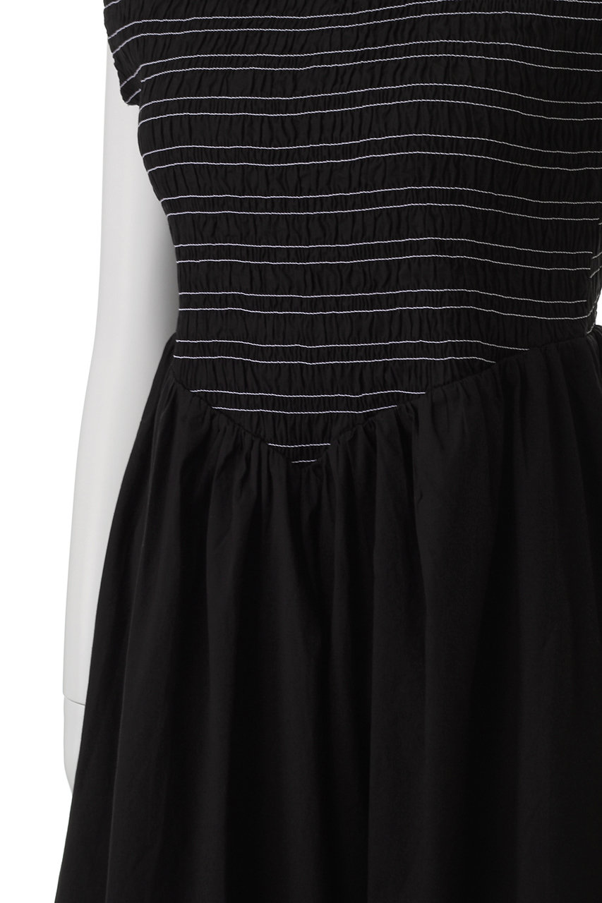 (関税・送料込)Ganni ブラック スモック タイ ドレス Black Black Viscose Habotai Midi Smock Strap Dress | GANNI US