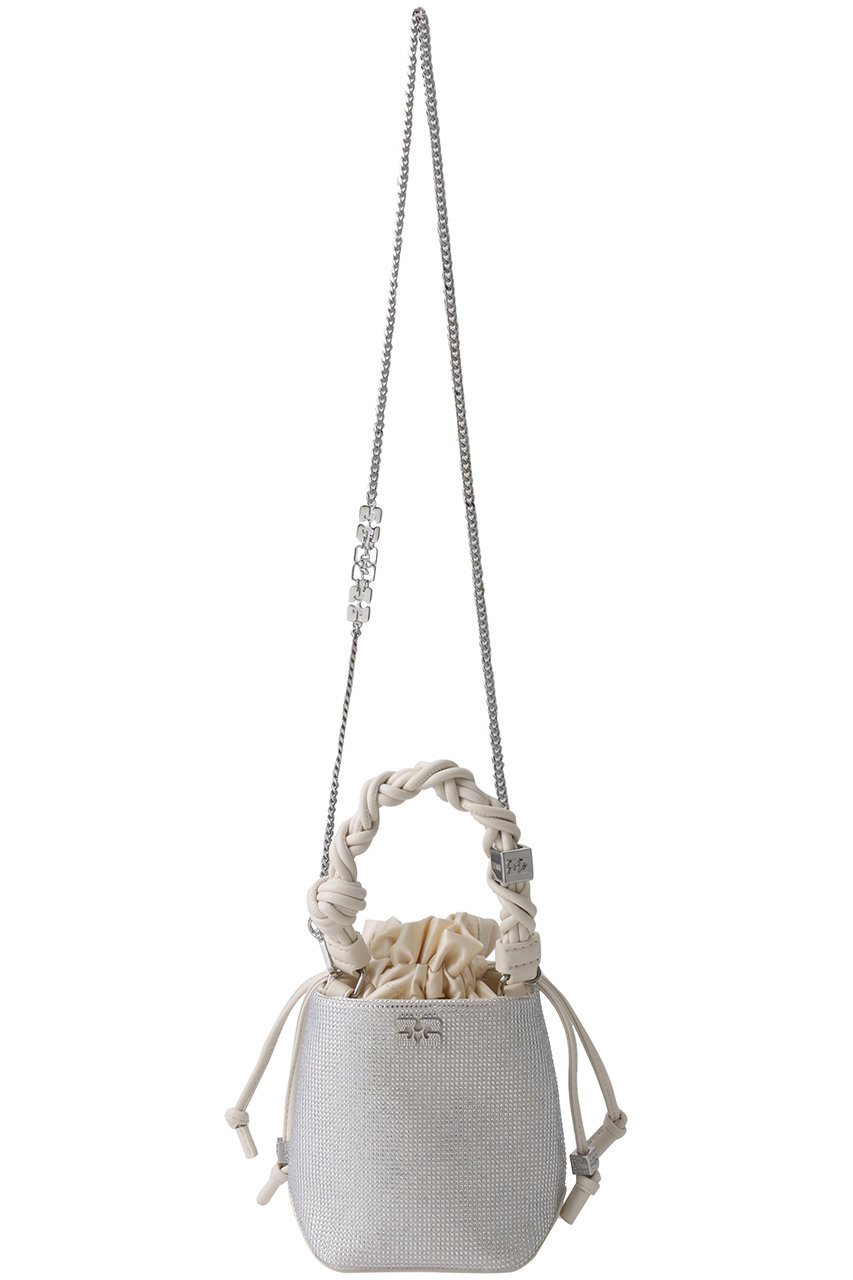 GANNI Ganni Bou Bucket Mini Strass バッグ (ホワイト, One size) ガニー ELLE SHOP GANNI Ganni Bou Bucket Mini Strass バッグ (ホワイト, One size) ガニー ELLE SHOP
