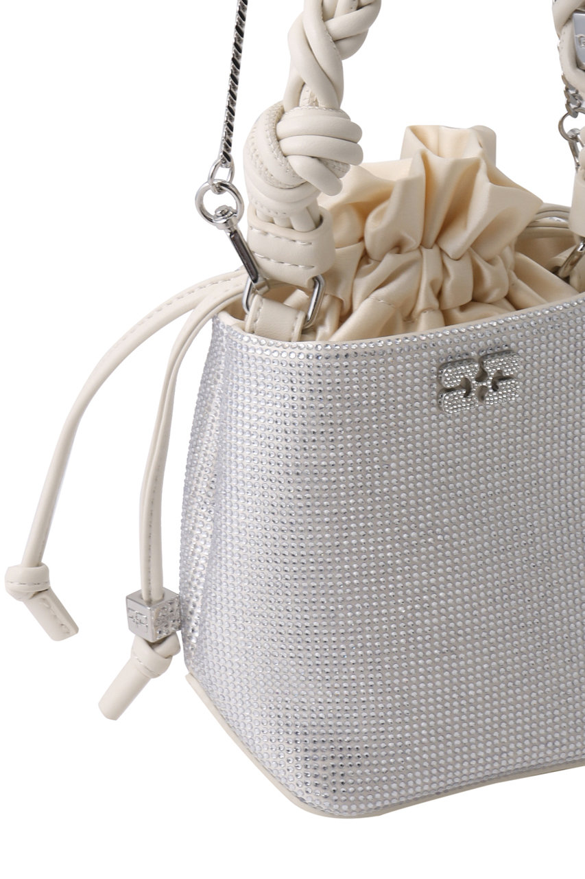 GANNI(ガニー)｜Ganni Bou Bucket Mini Strass バッグ/ホワイト