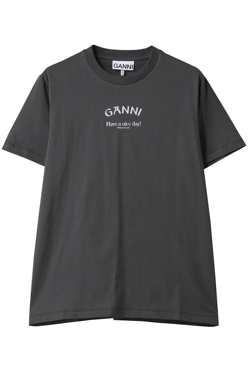 GANNI Basic Jersey Ganni リラックス Tシャツ (ポルカニックアッシュ, S) ガニー ELLE SHOP GANNI Basic Jersey Ganni リラックス Tシャツ (ポルカニックアッシュ, S) ガニー ELLE SHOP
