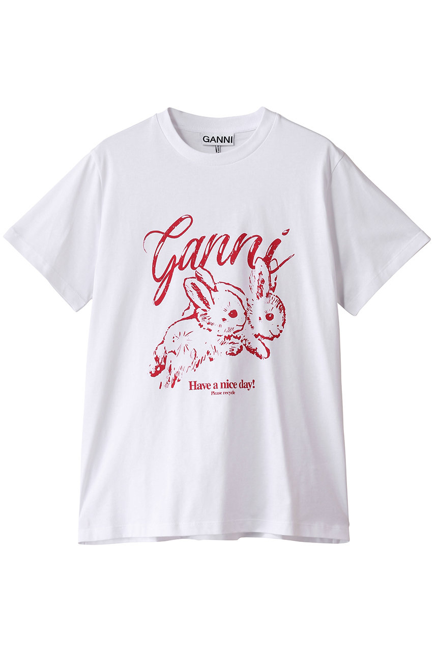 GANNI(ガニー)｜Basic Jersey Bunnies リラックス Tシャツ