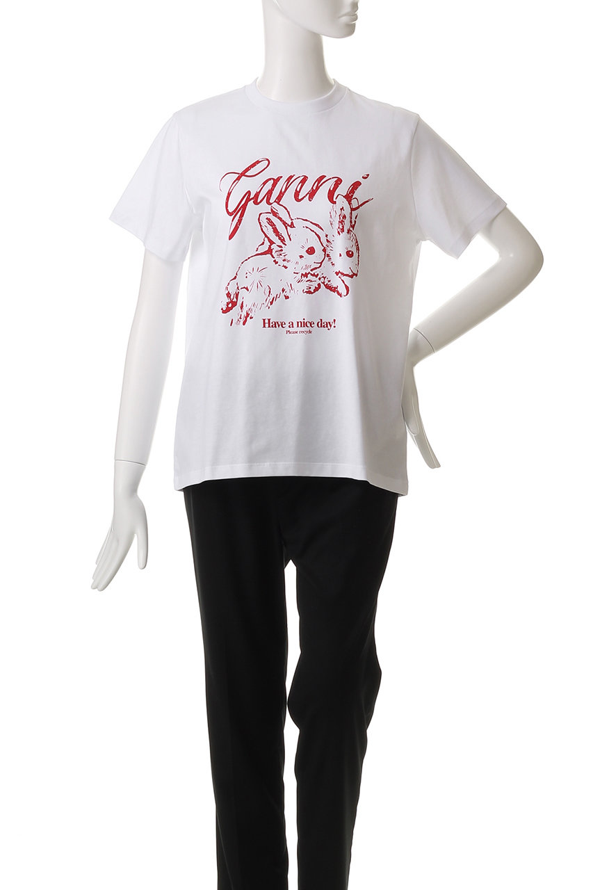 GANNI(ガニー)｜Basic Jersey Bunnies リラックス Tシャツ