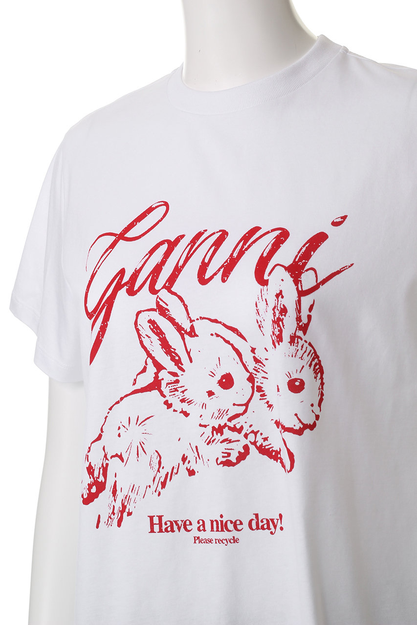 GANNI(ガニー)｜Basic Jersey Bunnies リラックス Tシャツ