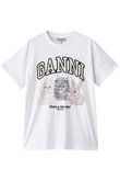 【GANNI】Animals グラフィック リラックス Tシャツ BrightWhite Bright White Relaxed Bunny T-shirt | GANNI US