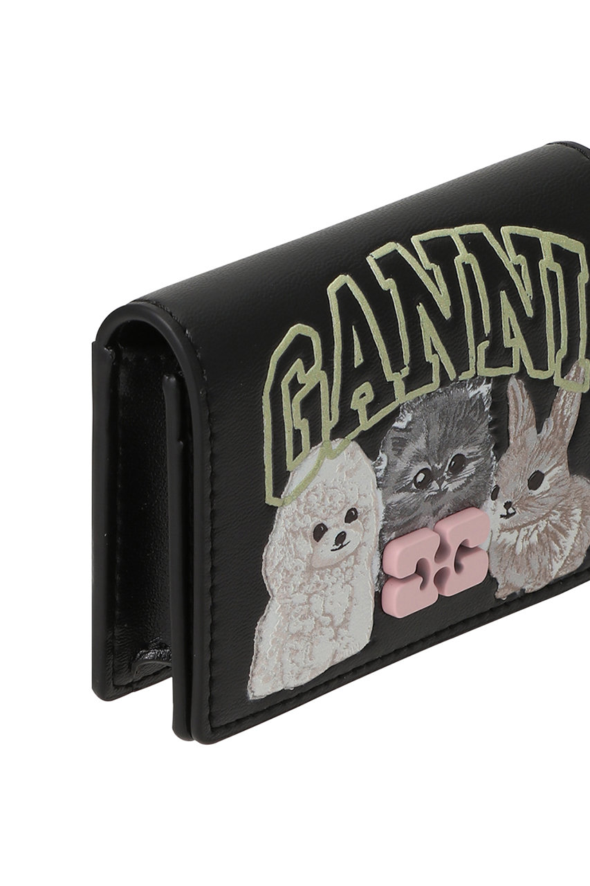 GANNI Bou アニマル カードホルダー GANNI(ガニー)｜Ganni Bou カード ホルダー ウィズ フラップ
