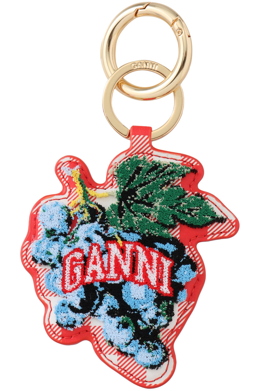GANNI キーリング ベルベット (レッドアラート, Onesize) ガニー ELLE SHOP GANNI キーリング ベルベット (レッドアラート, Onesize) ガニー ELLE SHOP