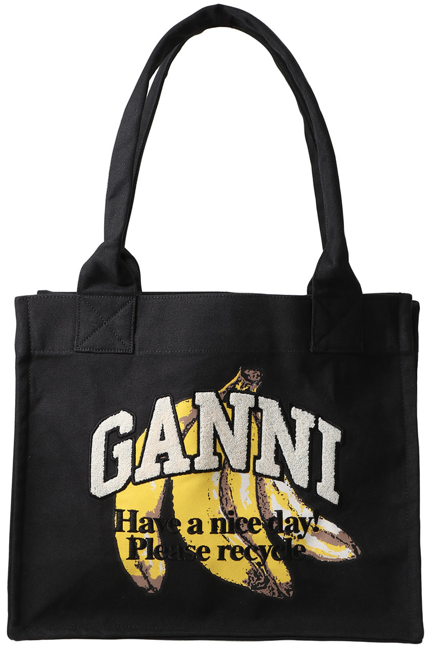 【関送込】GANNI ラージ バナナプリント トートバッグ GANNI(ガニー)｜ラージ イージー ショッパー バナナ プリント