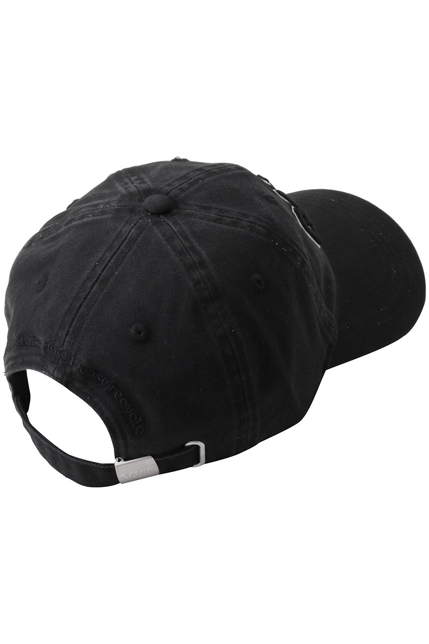 GANNI(ガニー)｜Washed コットン キャンバス キャップ/ブラック