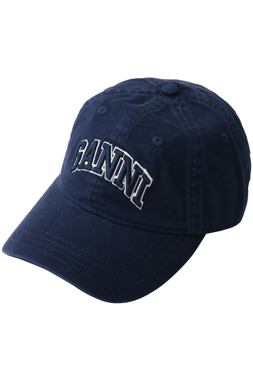 GANNI Washed コットン キャンバス キャップ (スカイキャプテン, Onesize) ガニー ELLE SHOP GANNI Washed コットン キャンバス キャップ (スカイキャプテン, Onesize) ガニー ELLE SHOP