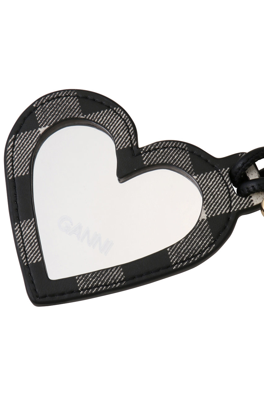 キーホルダー・キーリング Ganni Heart-Shaped Mirror Bou Black GANNI(ガニー)｜Ganni Bou ハート ミラー/ブラック の通販