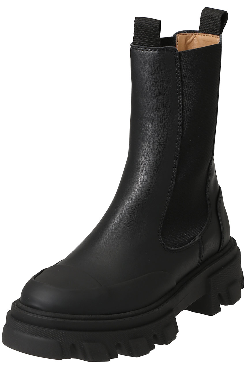 GANNI(ガニー)｜Cleated ミッド チェルシー ブーツ/ブラック の通販