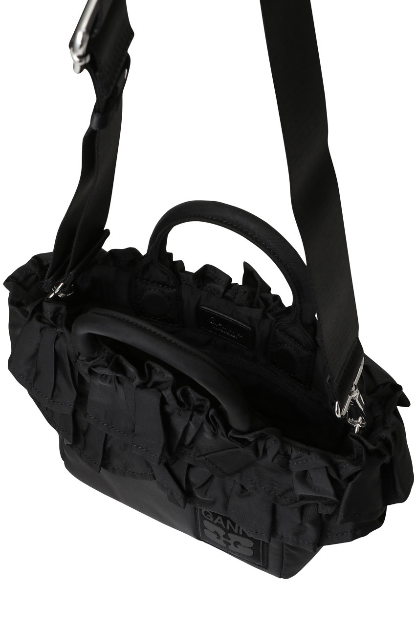 GANNI(ガニー)｜Mini ショッパー ラッフル/ブラック の通販｜ELLESHOP