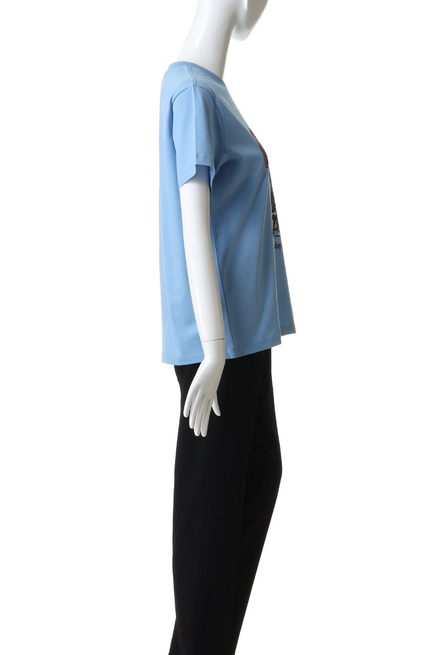 GANNI(ガニー)｜Basic Jersey Tiger Relaxed Tシャツ/ブリスフルブルー
