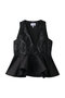 Satin Cloque スリーブレス ペプラムブラウス ガニー/GANNI ブラック