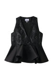 Satin Cloque スリーブレス ペプラムブラウス